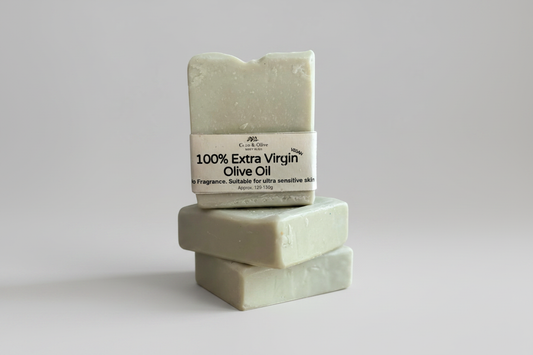 100% Olive Soap with Grey Background