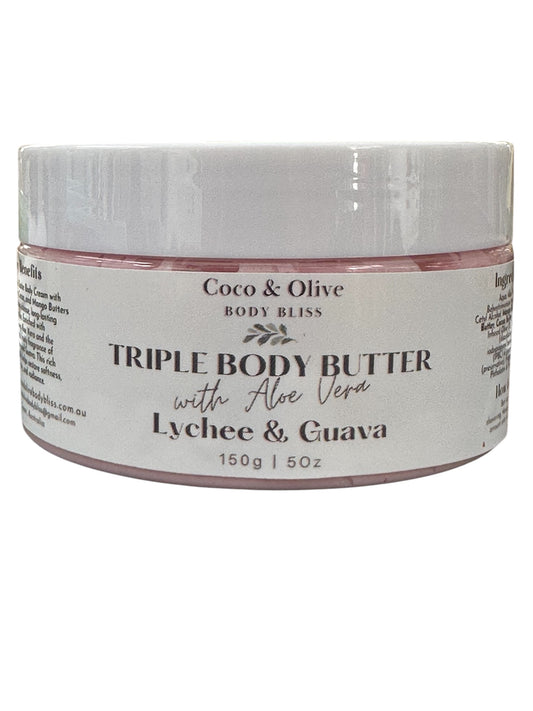 Triple Body butter with Aloe Vera~ Rose Essential Oil