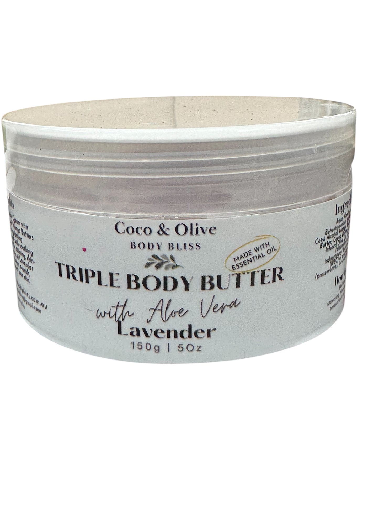 Triple Body butter with Aloe Vera~Lavender Essential Oil