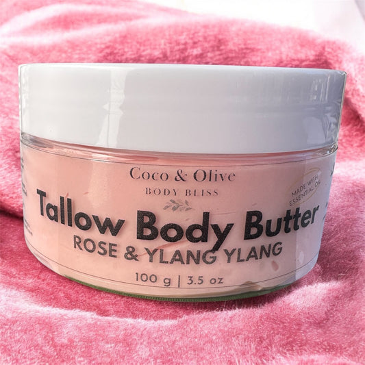 Tallow Body Butter  ~ Rose & Ylang Ylang
